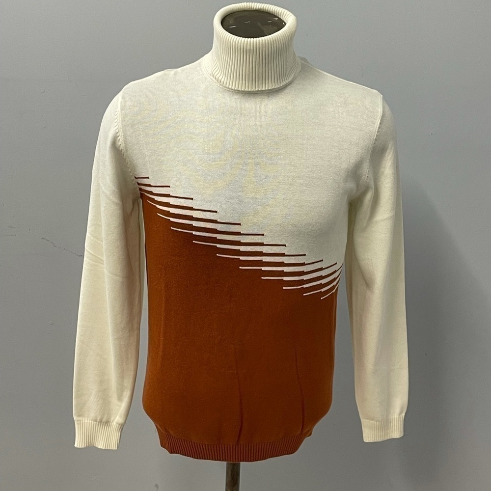Lavane sweater turtleneck cream/cognac regular fit soft cotton